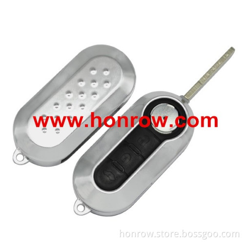 For Fiat 3 button flip remote key blank (silver gray color) new color
